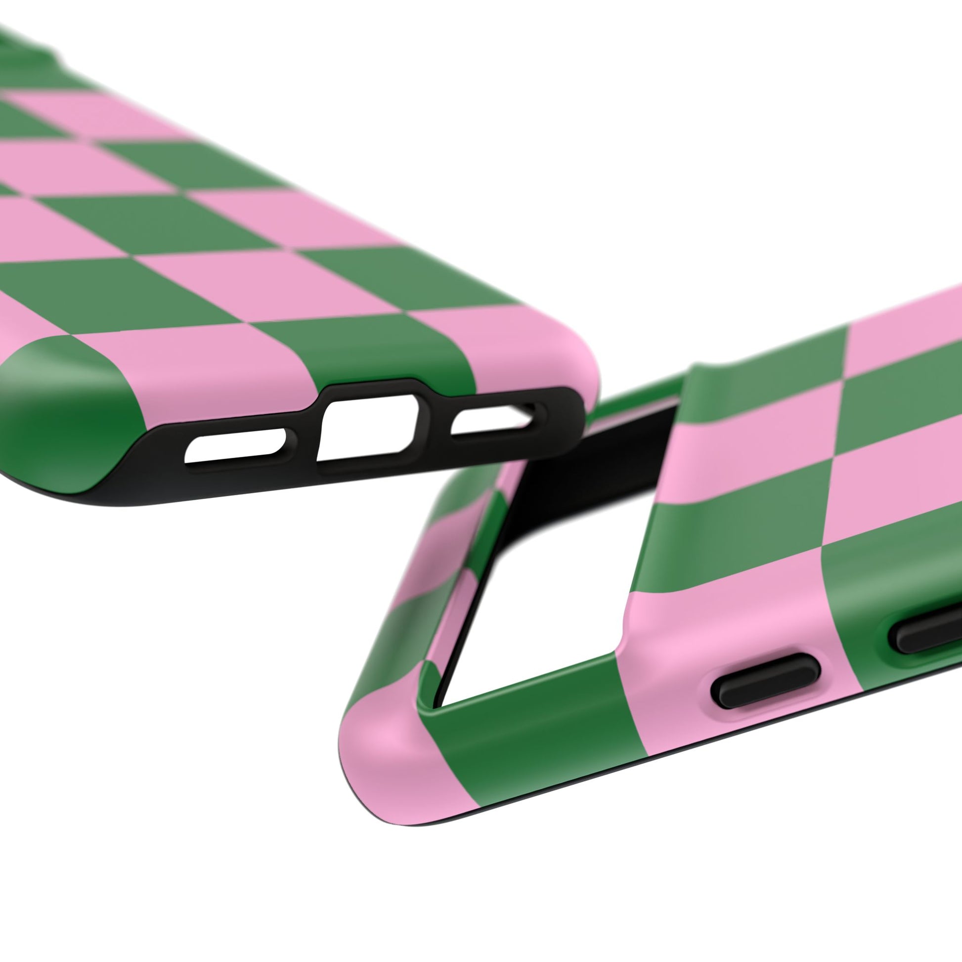 Pink Retro Checkered Phone Case – 90s Aesthetic, Vintage Grid Pattern for iPhone & Samsung - JGUS