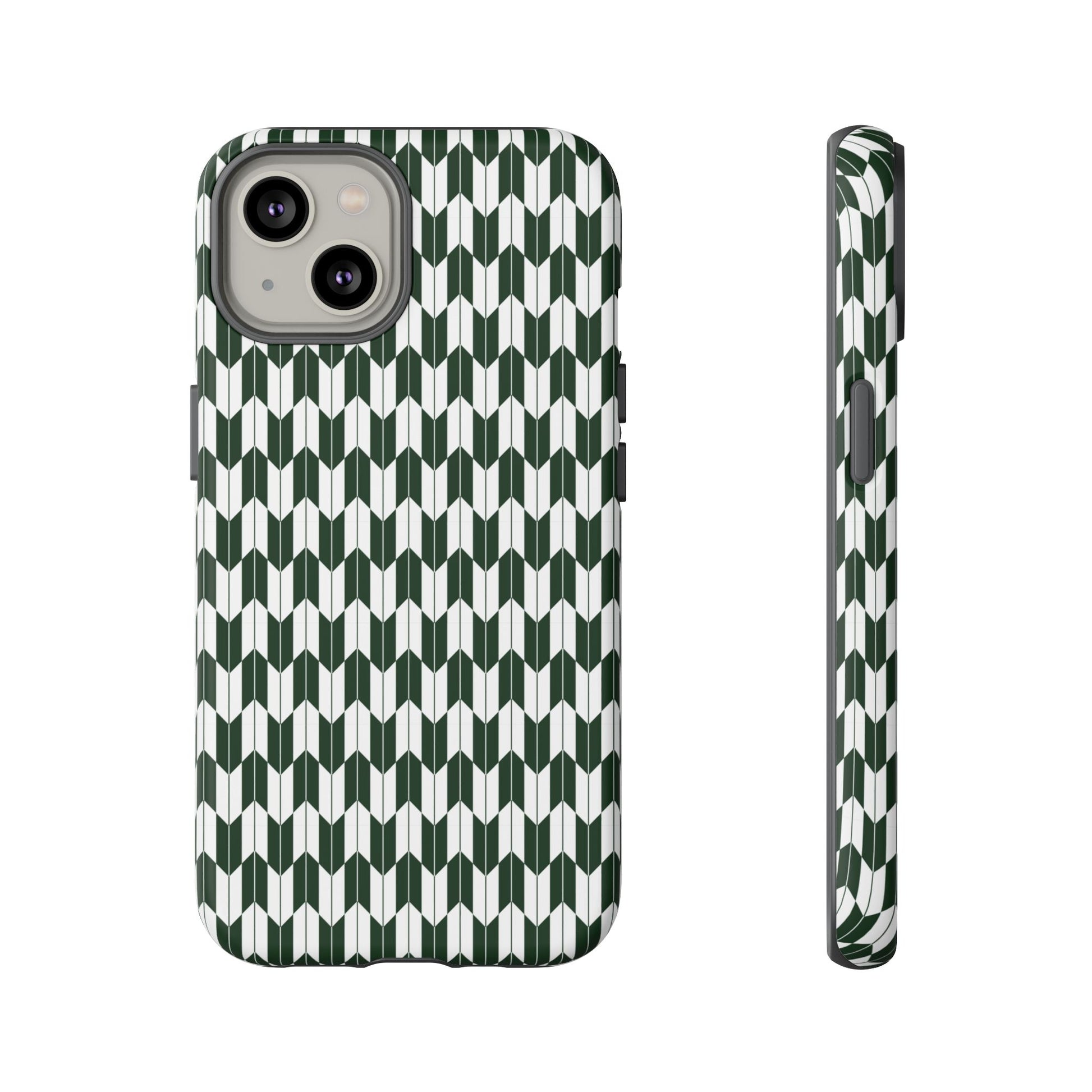 Green Harmony Geometric Phone Case – Durable, Slim, and MagSafe Compatible - JGUS