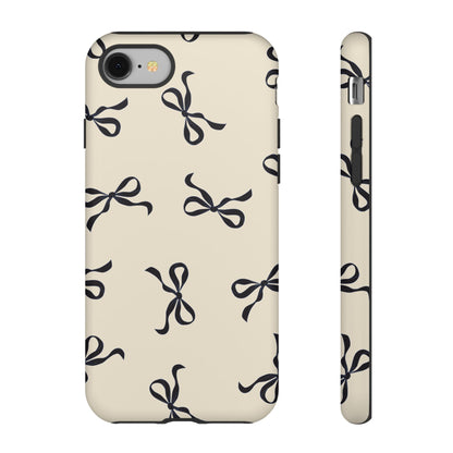 Beige and Black Bow Phone Case - JGUS