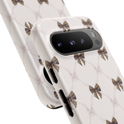 Chic Bow Pattern Phone Case | Elegant Clear Protective Case | Stylish iPhone & Samsung Cover - JGUS