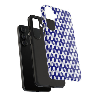 Navy Blue Geometric Phone Case for iPhone Samsung Pixel – Minimal Pattern Modern Aesthetic - JGUS
