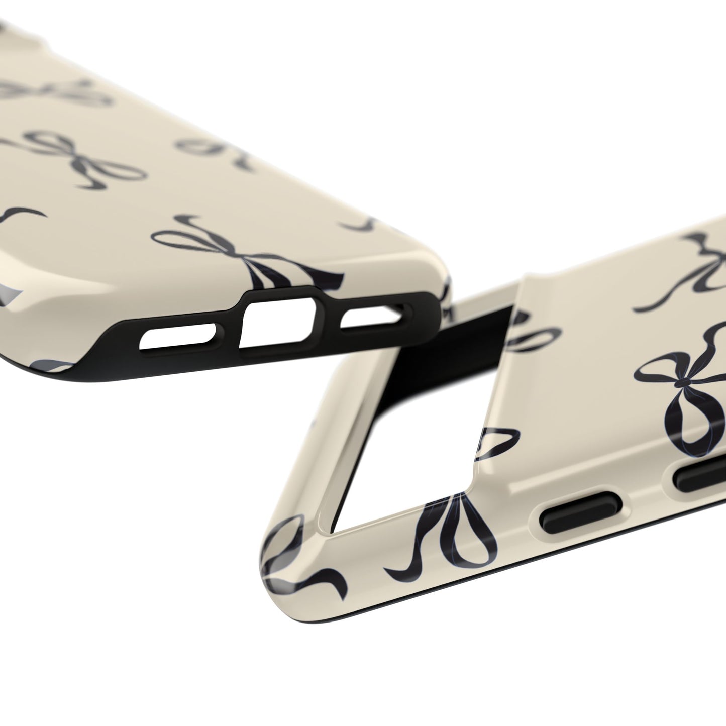 Beige and Black Bow Phone Case - JGUS