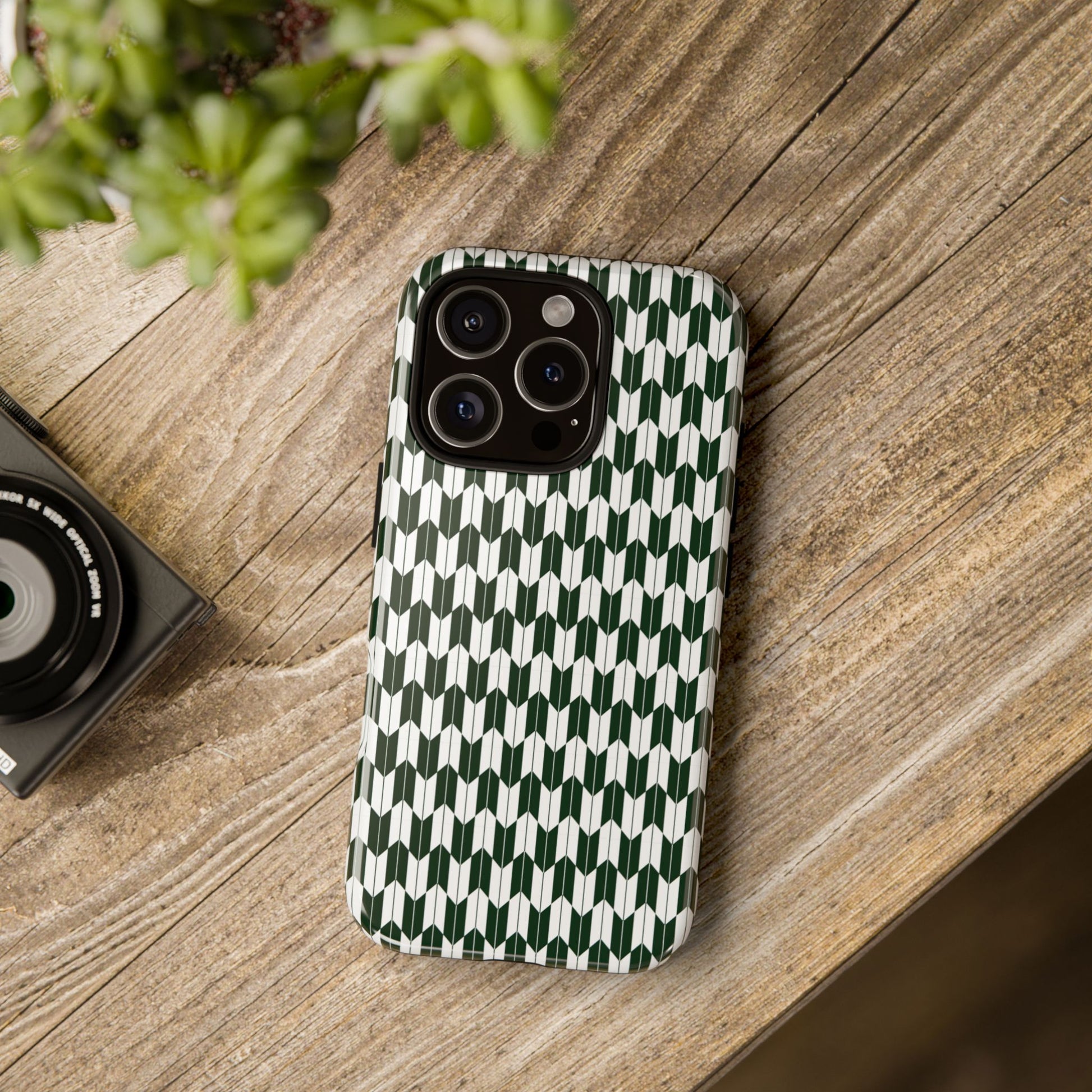Green Harmony Geometric Phone Case – Durable, Slim, and MagSafe Compatible - JGUS