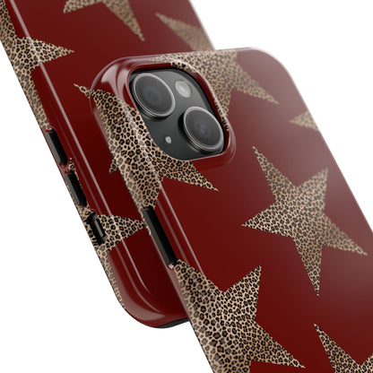 Leopard Star Luxe - Burgundy Edition | Aesthetic Coquette Phone Case for iPhone & Galaxy