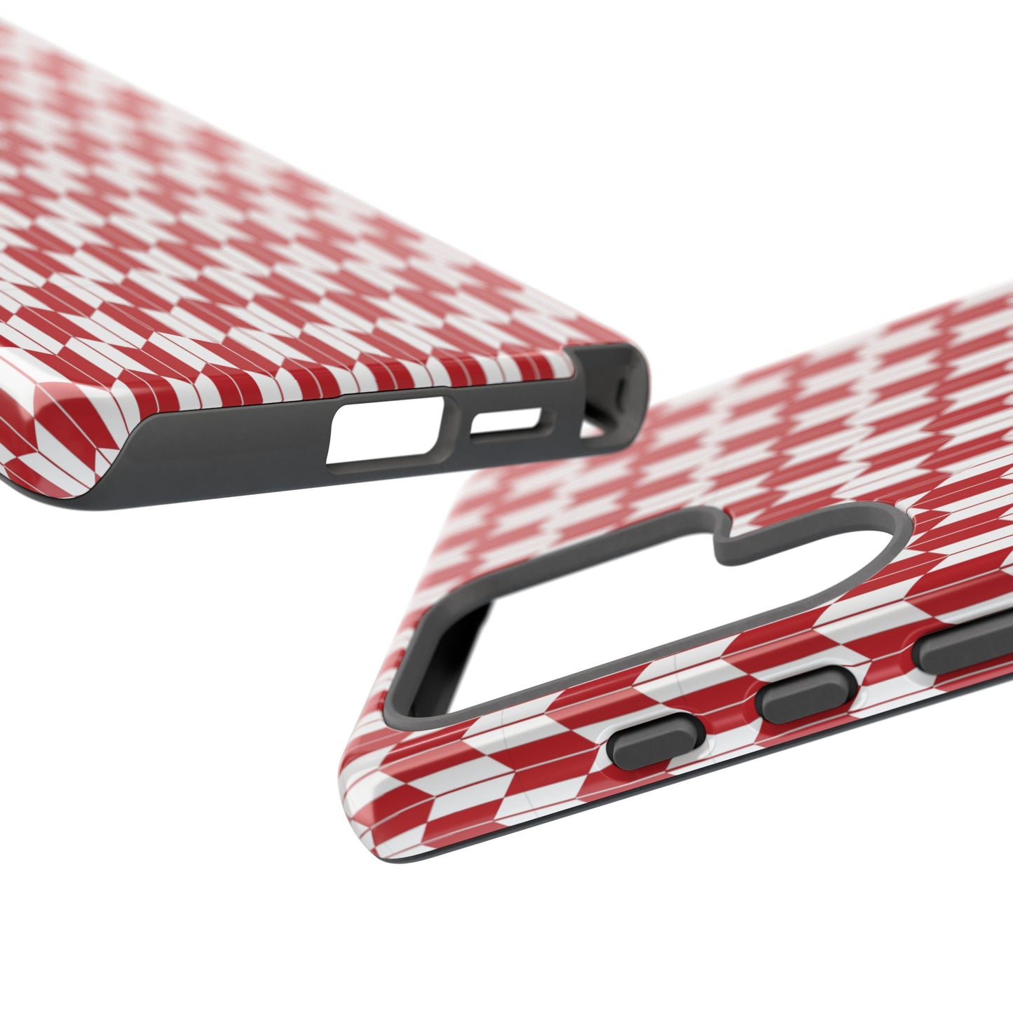 Red Geometric Phone Case for iPhone Samsung Pixel – Bold Pattern Aesthetic Modern Design - JGUS