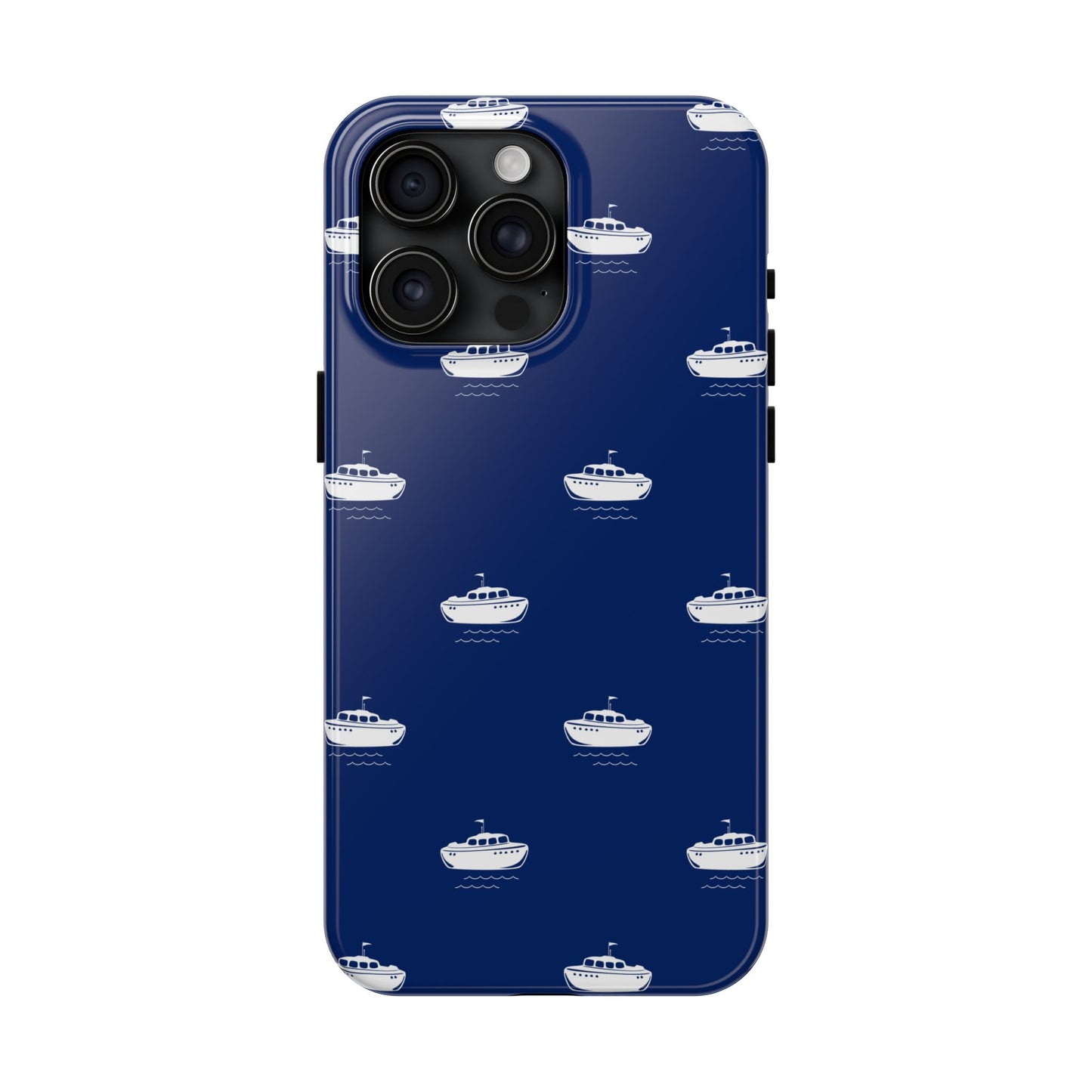 Blue Boat Phone Case – Calm Ocean Pattern for iPhone & Samsung, Durable & Stylish Protection