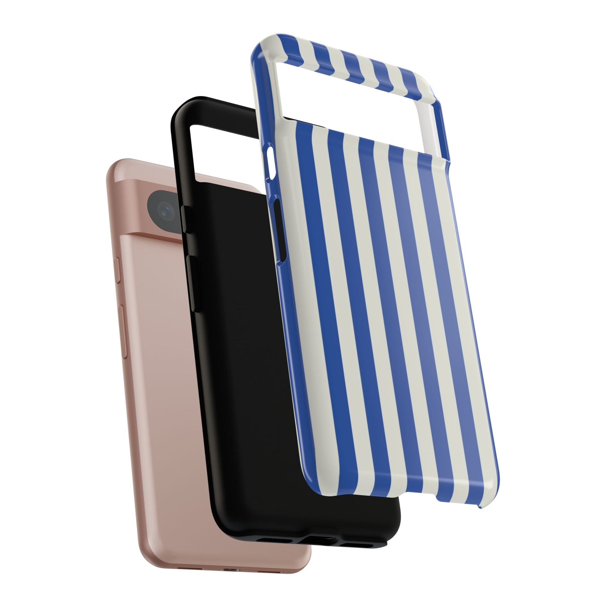 Title: Blue & White Stripe Phone Case – Classic Nautical Pattern for iPhone & Samsung - JGUS