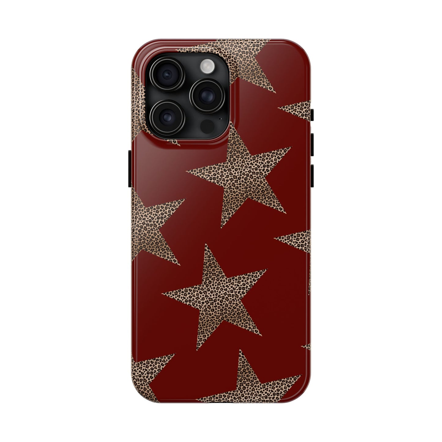 Leopard Star Luxe - Burgundy Edition | Aesthetic Coquette Phone Case for iPhone & Galaxy