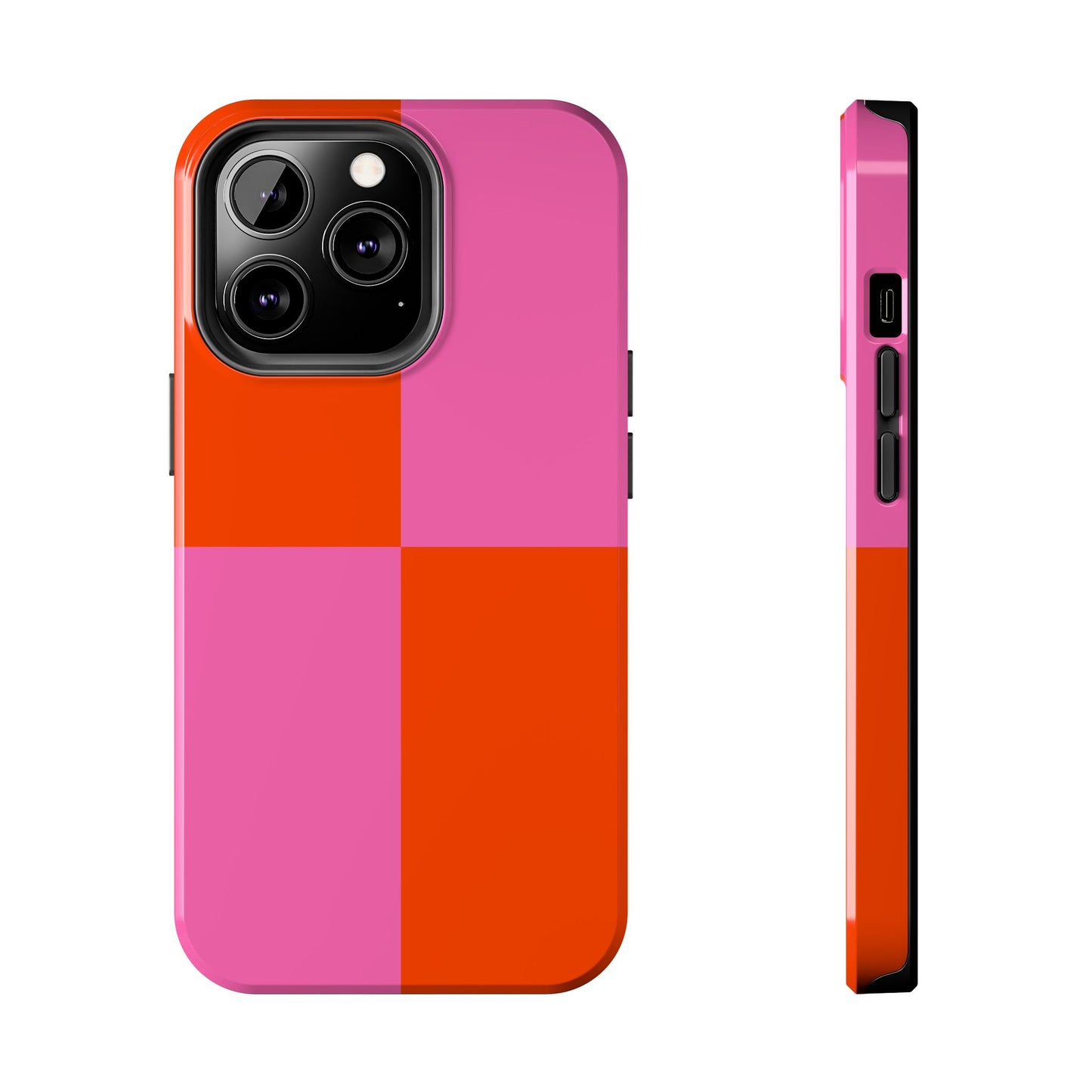 Plaid Sunset Orange & Pink Phone Case