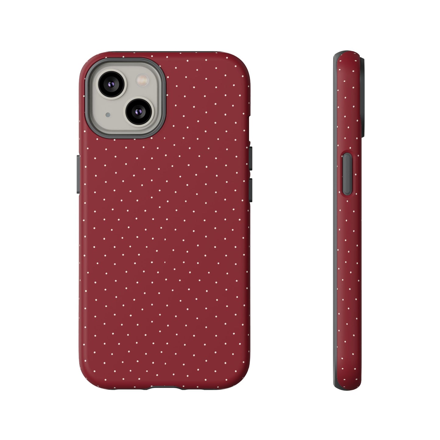 Burgundy  & White Dots Case - JGUS