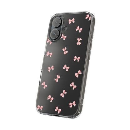 Pink Bow Dreams Clear Phone Case