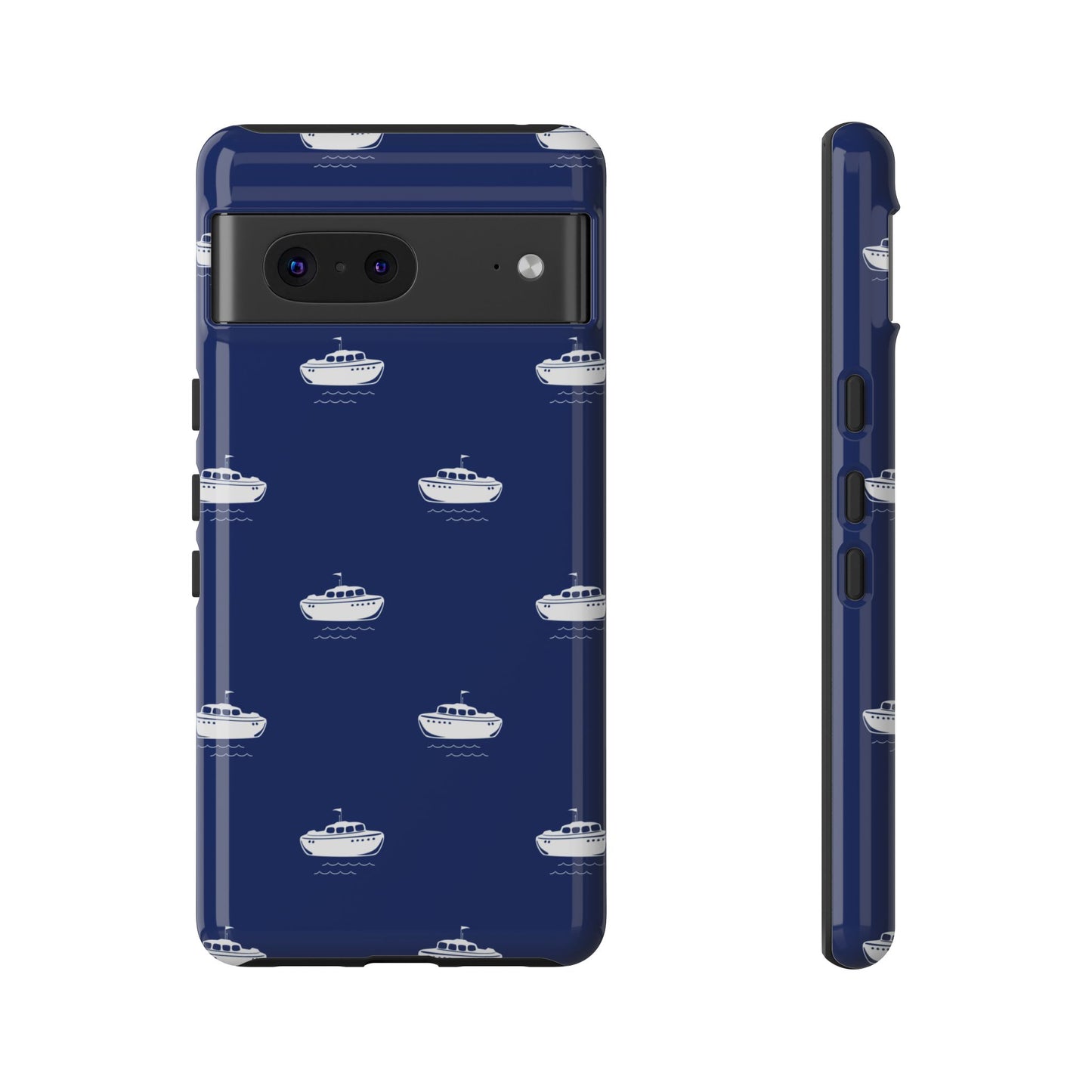 Blue Boat Phone Case – Calm Ocean Pattern for iPhone & Samsung, Durable & Stylish Protection - JGUS