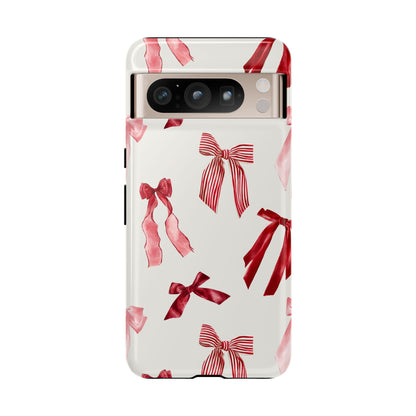 Burgundy Chic Bow Design Phone Case - JGUS