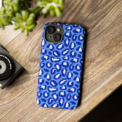 Leopard Vibes - Blue Edition Phone Case for iPhone & Samsung - Stylish & Durable Animal Print Case - JGUS