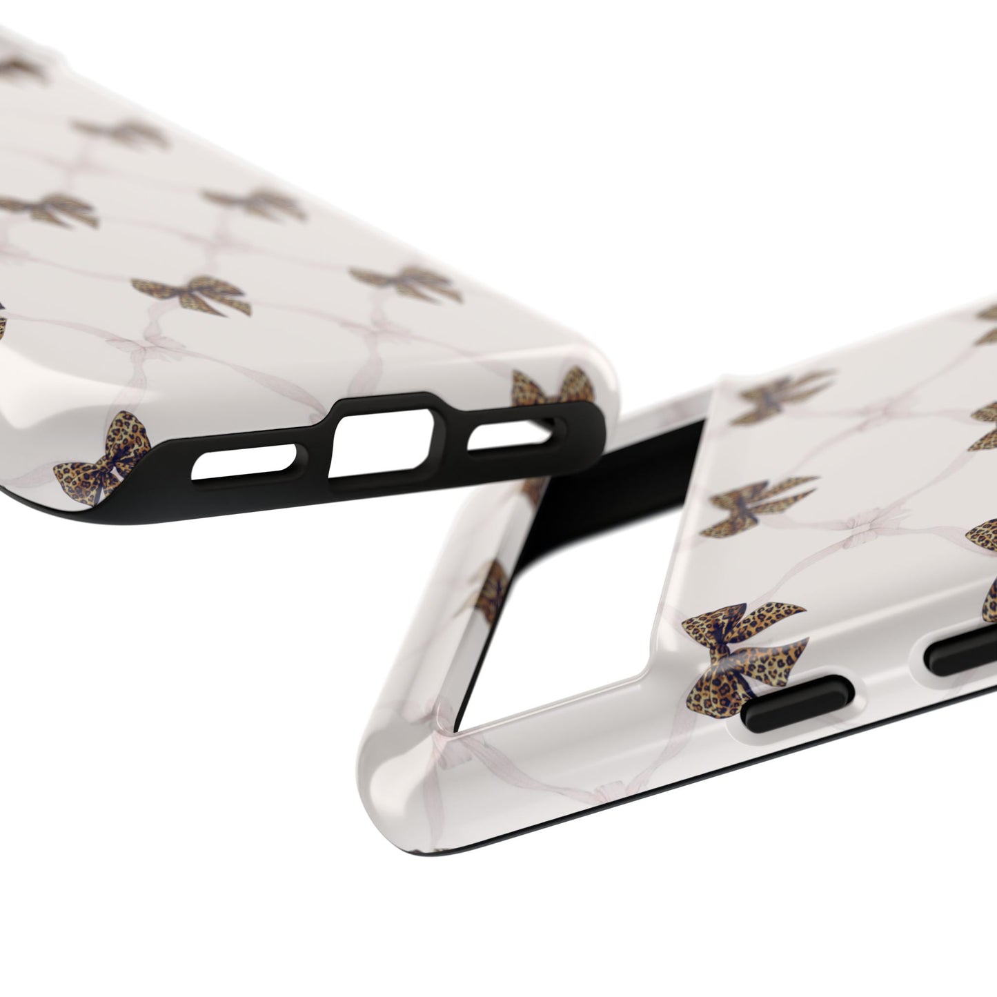 Chic Bow Pattern Phone Case | Elegant Clear Protective Case | Stylish iPhone & Samsung Cover - JGUS