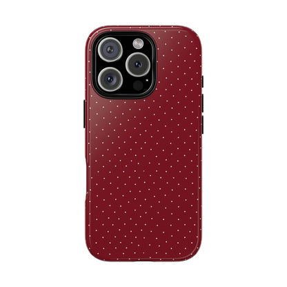 Burgundy  & White Dots Case - JGUS