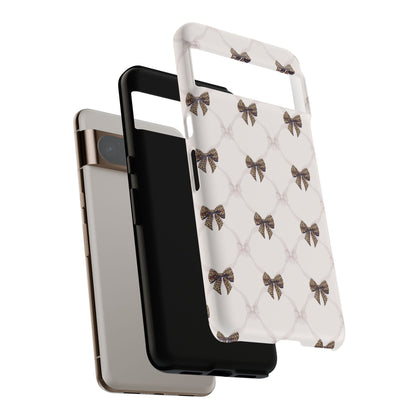 Chic Bow Pattern Phone Case | Elegant Clear Protective Case | Stylish iPhone & Samsung Cover - JGUS