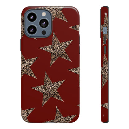 Leopard Star Luxe - Burgundy Edition | Aesthetic Coquette Phone Case for iPhone & Galaxy - JGUS