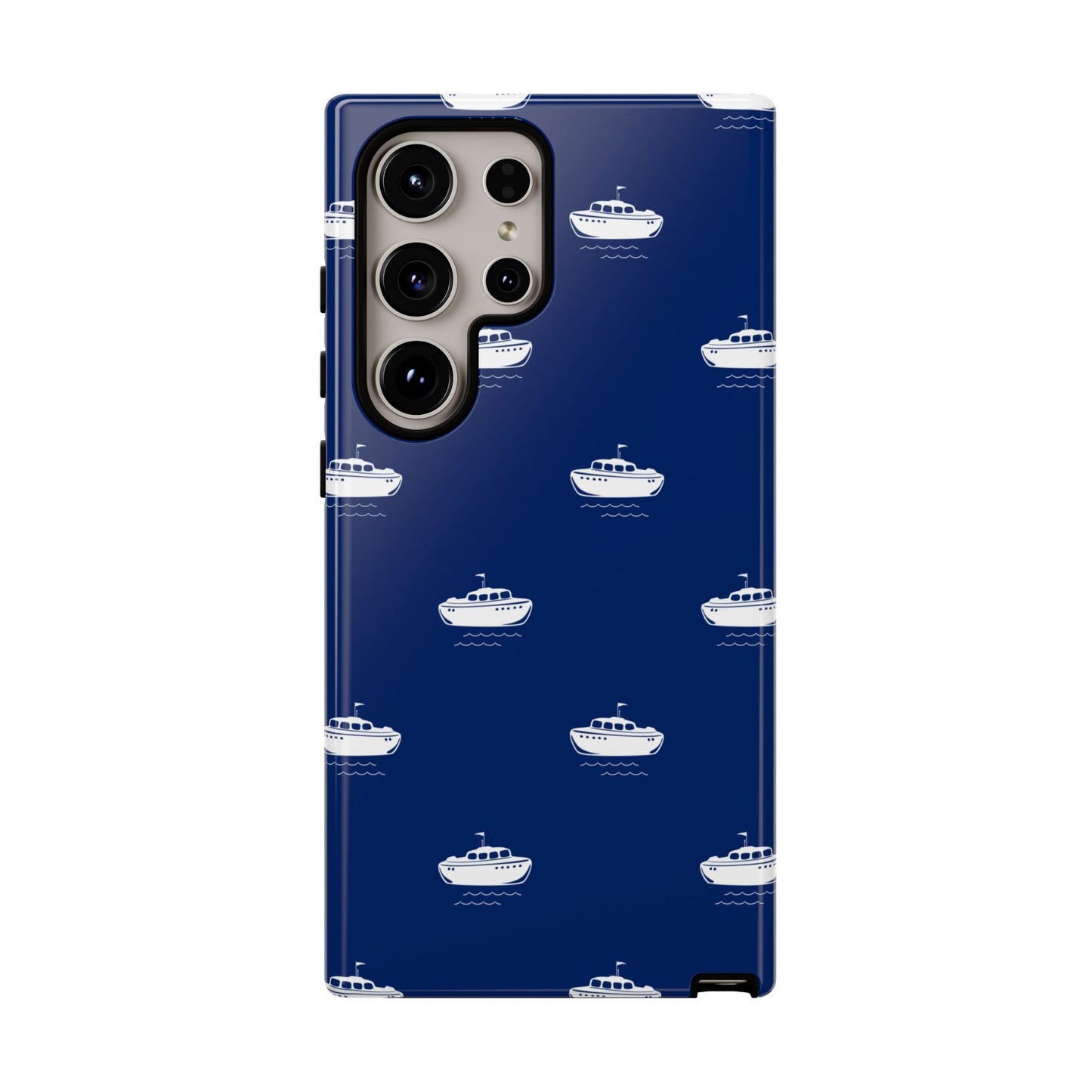 Blue Boat Phone Case – Calm Ocean Pattern for iPhone & Samsung, Durable & Stylish Protection - JGUS