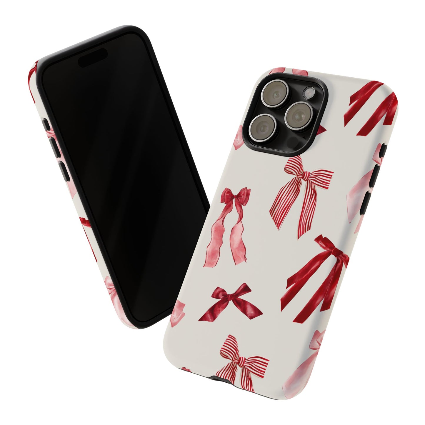 Burgundy Chic Bow Design Phone Case - JGUS