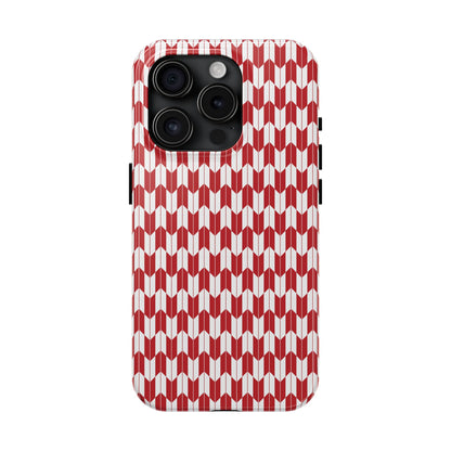 Red Harmony Geometric Phone Case – Durable, Slim, and MagSafe Compatible