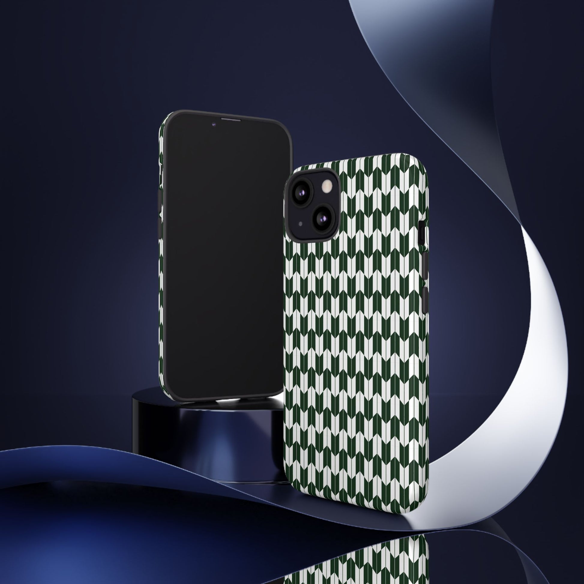 Green Harmony Geometric Phone Case – Durable, Slim, and MagSafe Compatible - JGUS