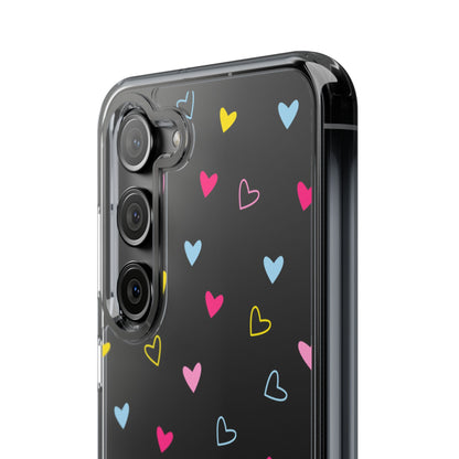 Transparent Heart Design Pattern Clear Phone Case