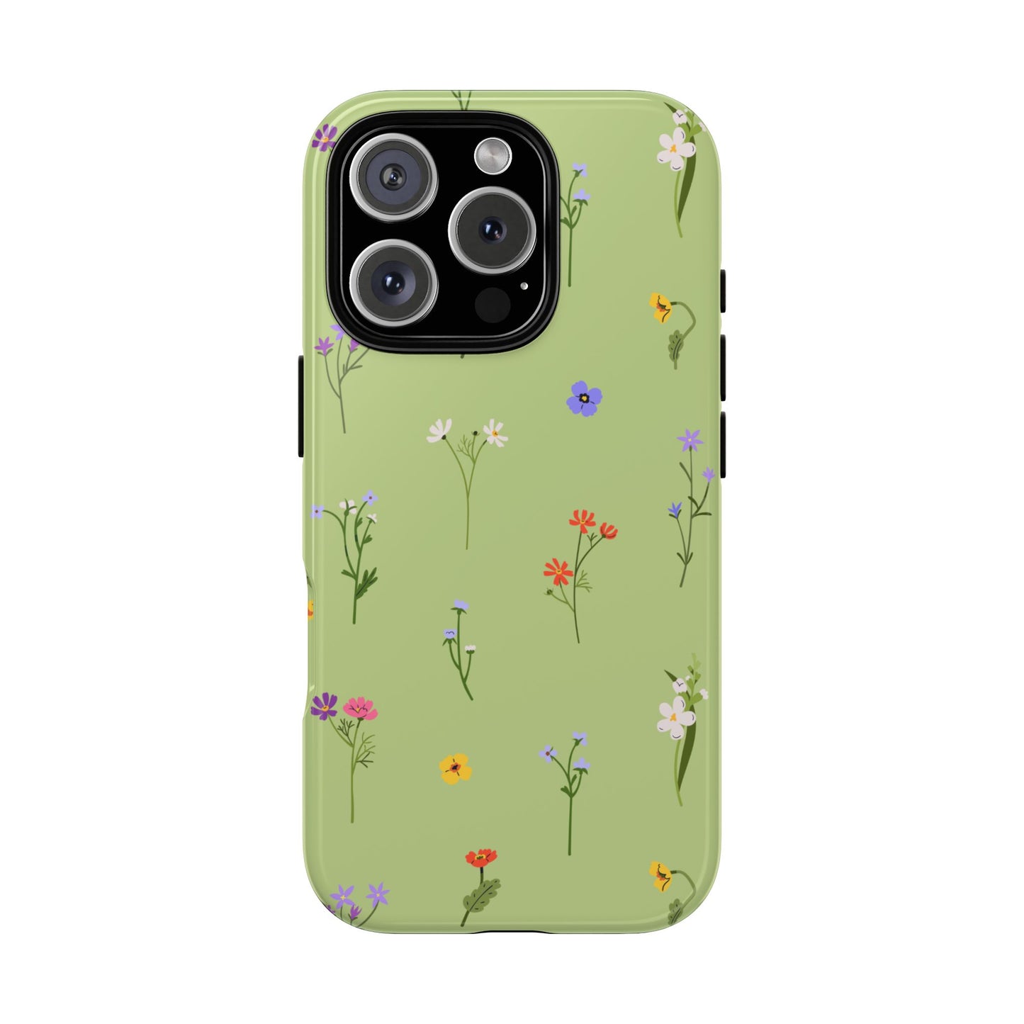 Pastel Green Wildflower Phone Case – Cute Floral Pattern for iPhone & Samsung