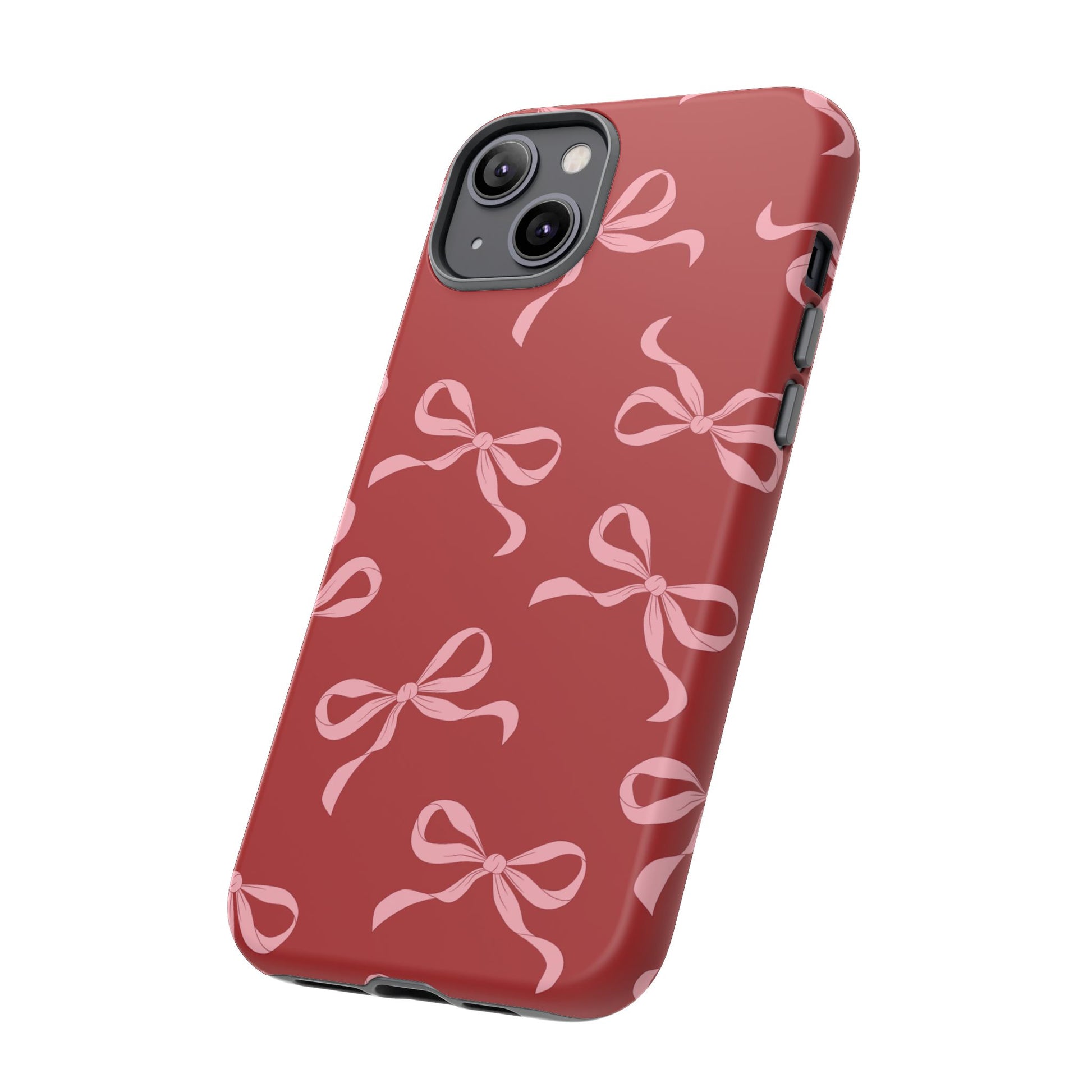 Pink Bows on Red Phone Case - JGUS