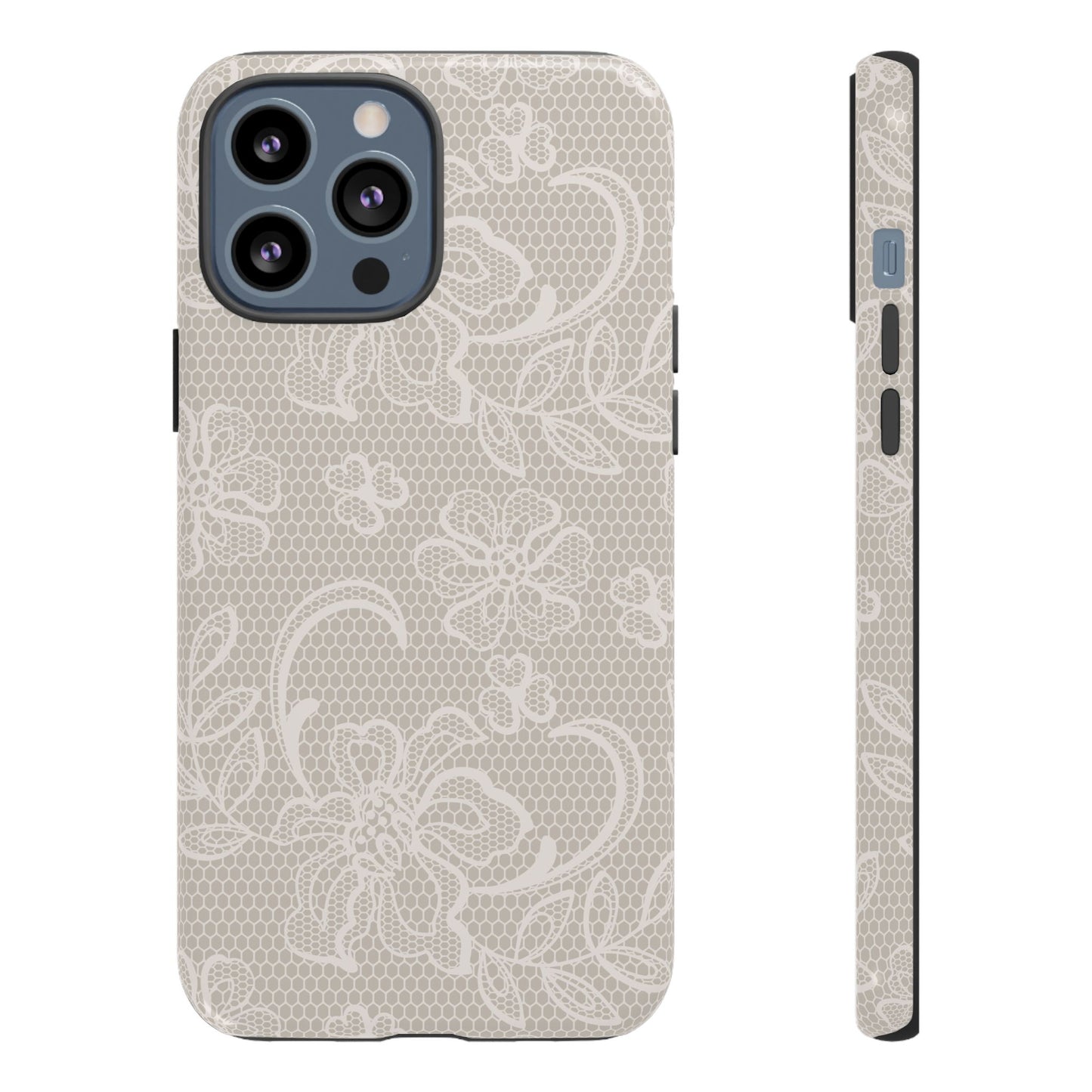 Lace Phone Case for iPhone Samsung Pixel – Cream Floral Elegant Aesthetic - JGUS