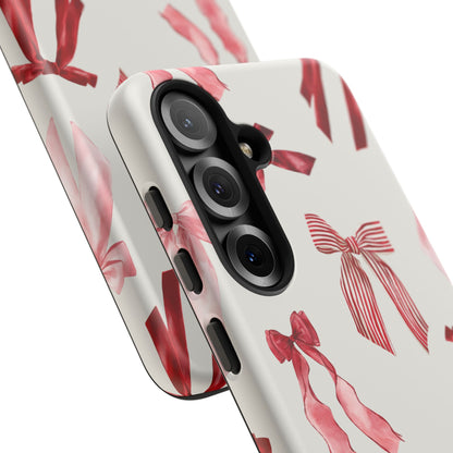 Burgundy Chic Bow Design Phone Case - JGUS