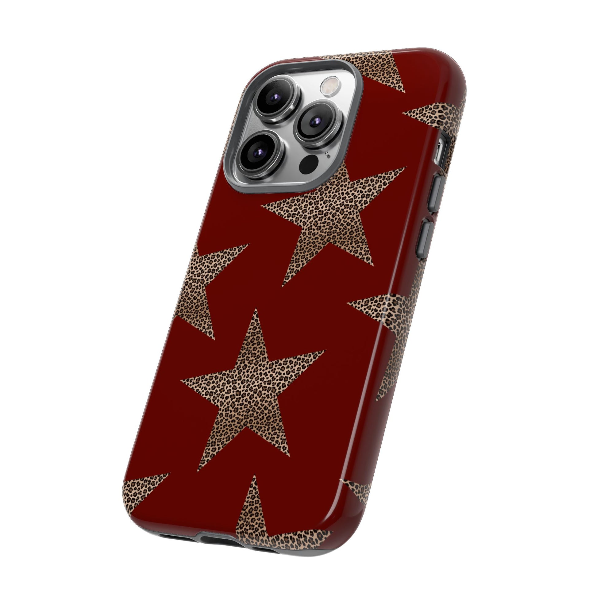 Leopard Star Luxe - Burgundy Edition | Aesthetic Coquette Phone Case for iPhone & Galaxy - JGUS