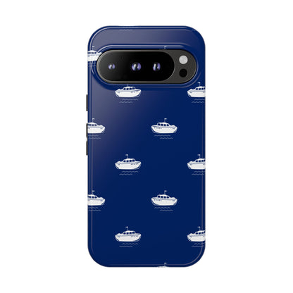 Blue Boat Phone Case – Calm Ocean Pattern for iPhone & Samsung, Durable & Stylish Protection - JGUS