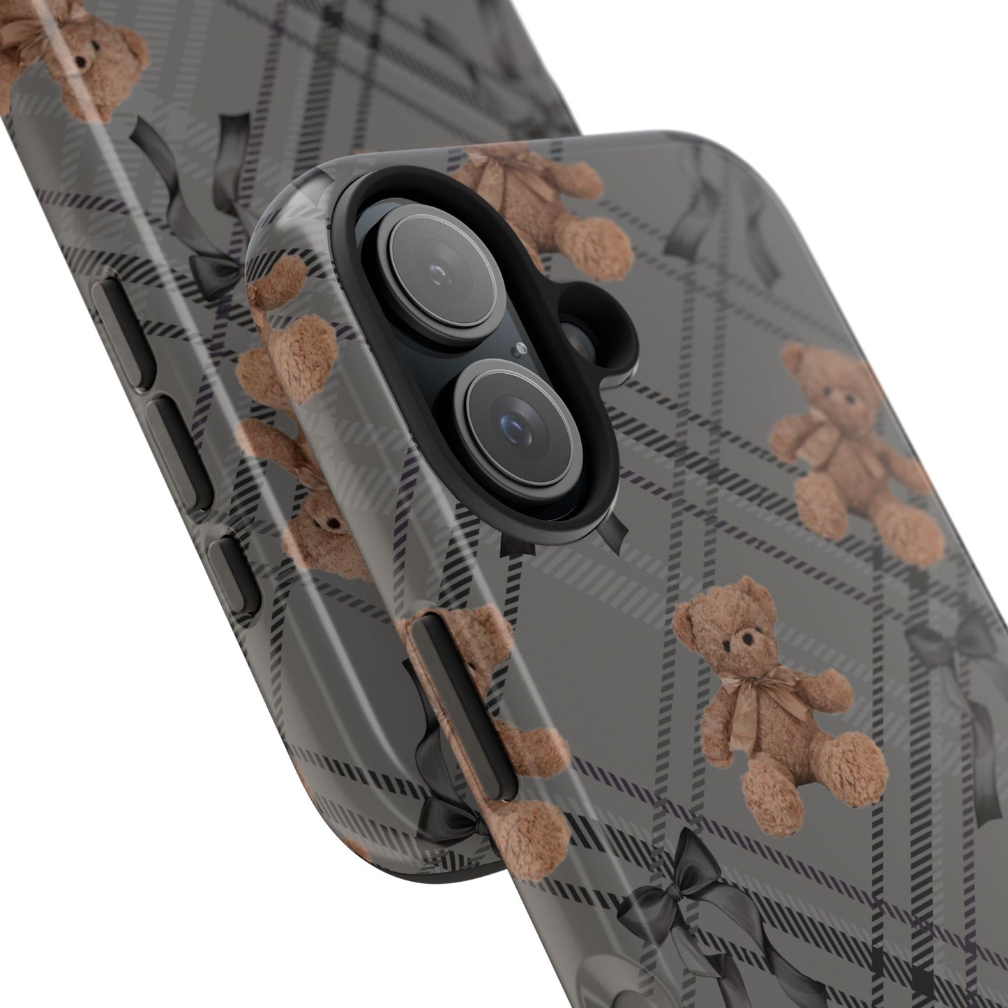 Cute Bows & Bears Phone Case – Customizable, Dual-Layer Protection for iPhone & Samsung