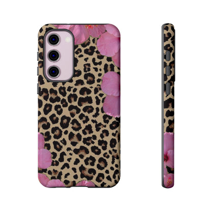Leopard Bloom Pink Floral Phone Case – Trendy Animal Print Case for iPhone & Samsung