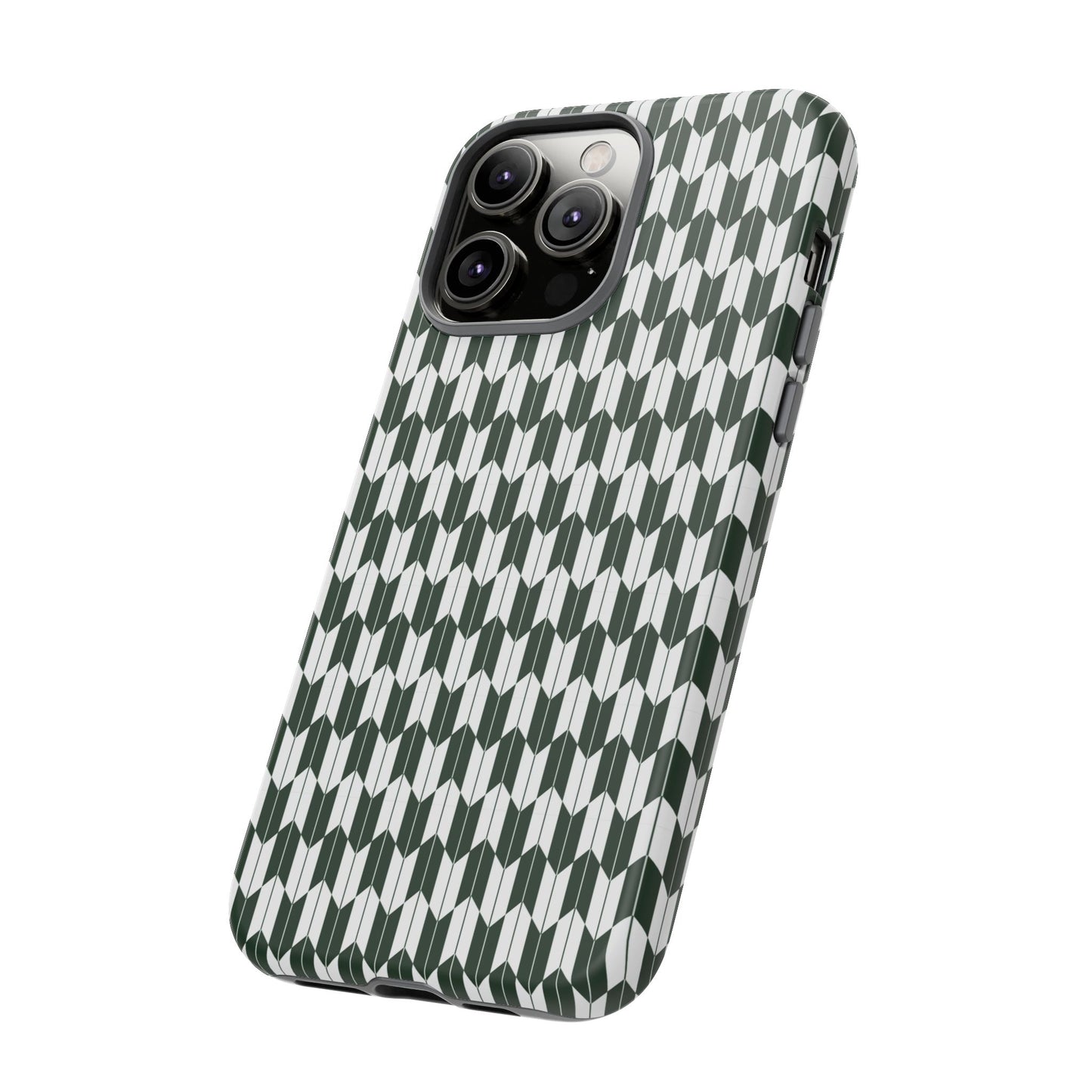 Green Harmony Geometric Phone Case – Durable, Slim, and MagSafe Compatible - JGUS