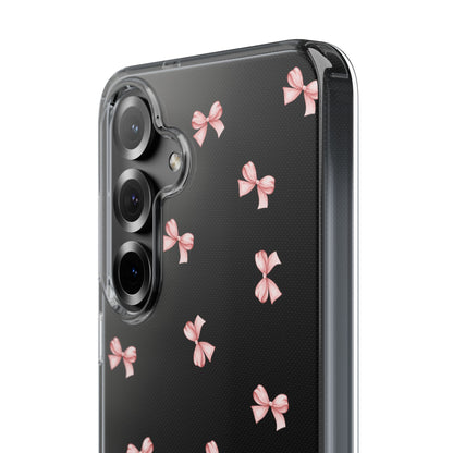 Pink Bow Dreams Clear Phone Case