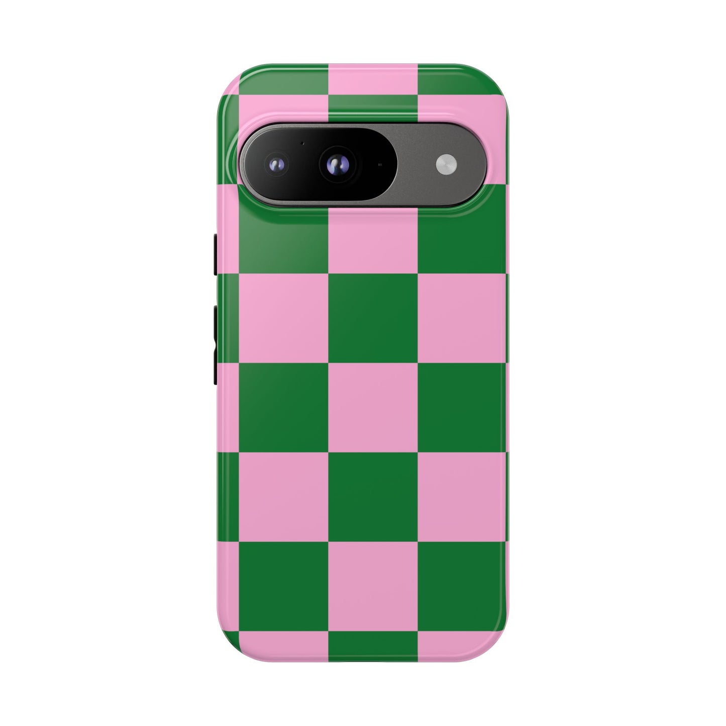 Pink Retro Checkered Phone Case – 90s Aesthetic, Vintage Grid Pattern for iPhone & Samsung - JGUS