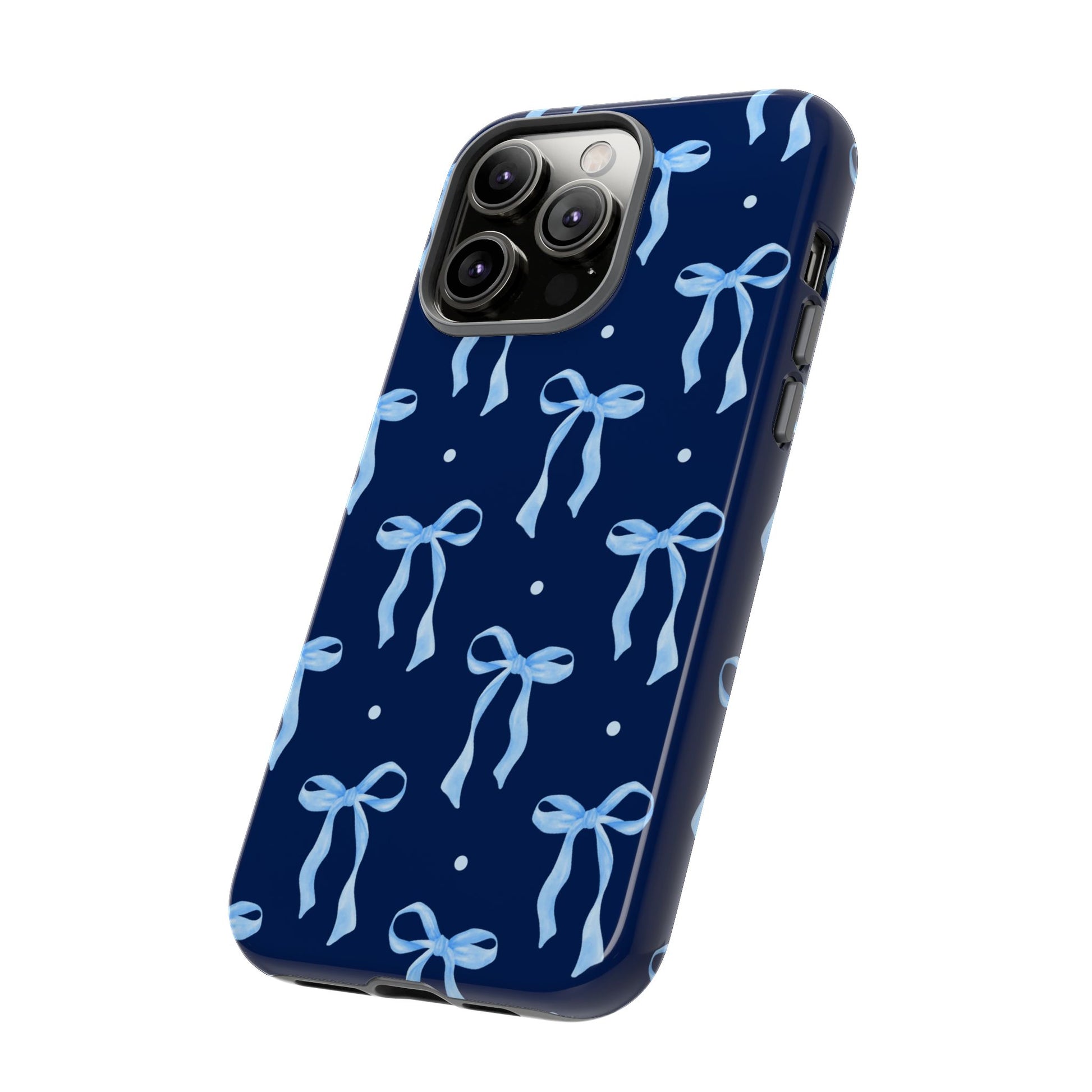 Bows & Blues Phone Case – Aesthetic Ribbon Print | Fits iPhone & Samsung - JGUS