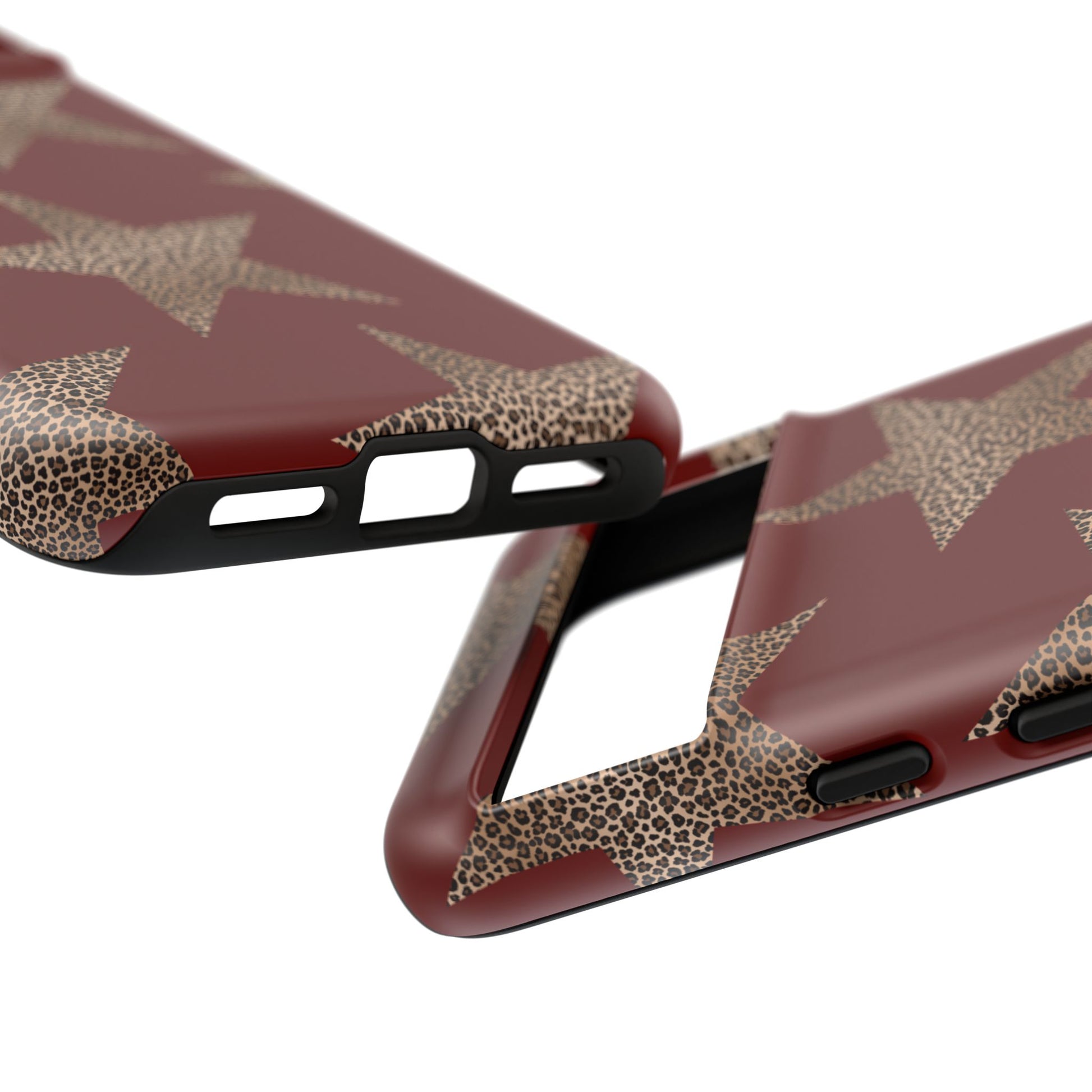 Leopard Star Luxe - Burgundy Edition | Aesthetic Coquette Phone Case for iPhone & Galaxy - JGUS