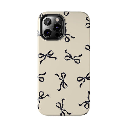 Beige and Black Bow Phone Case