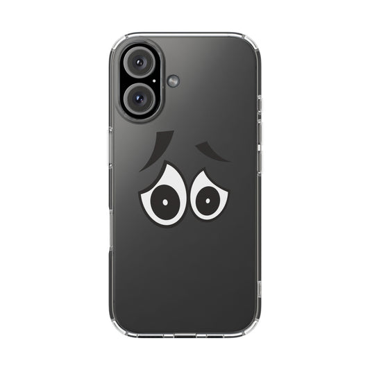 Moody Cartoon Eyes Clear Phone Case