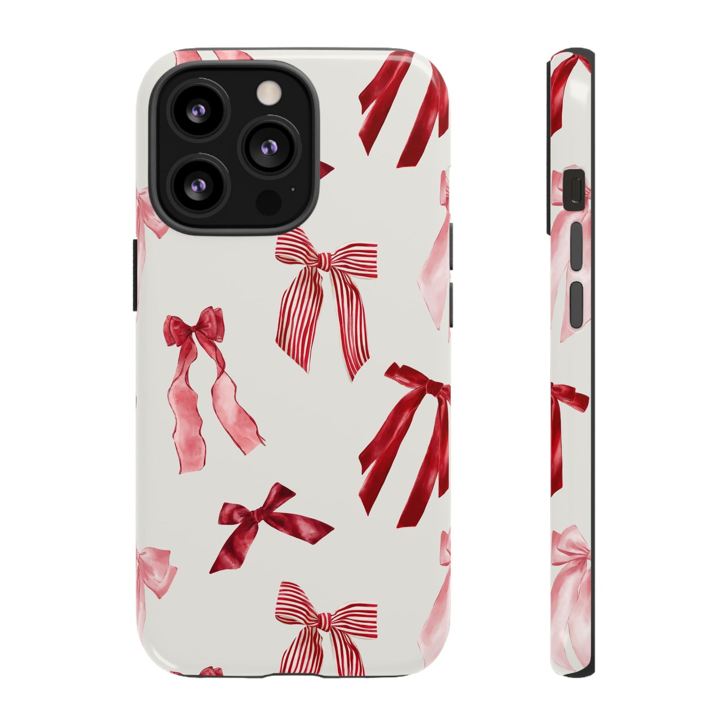 Burgundy Chic Bow Design Phone Case - JGUS