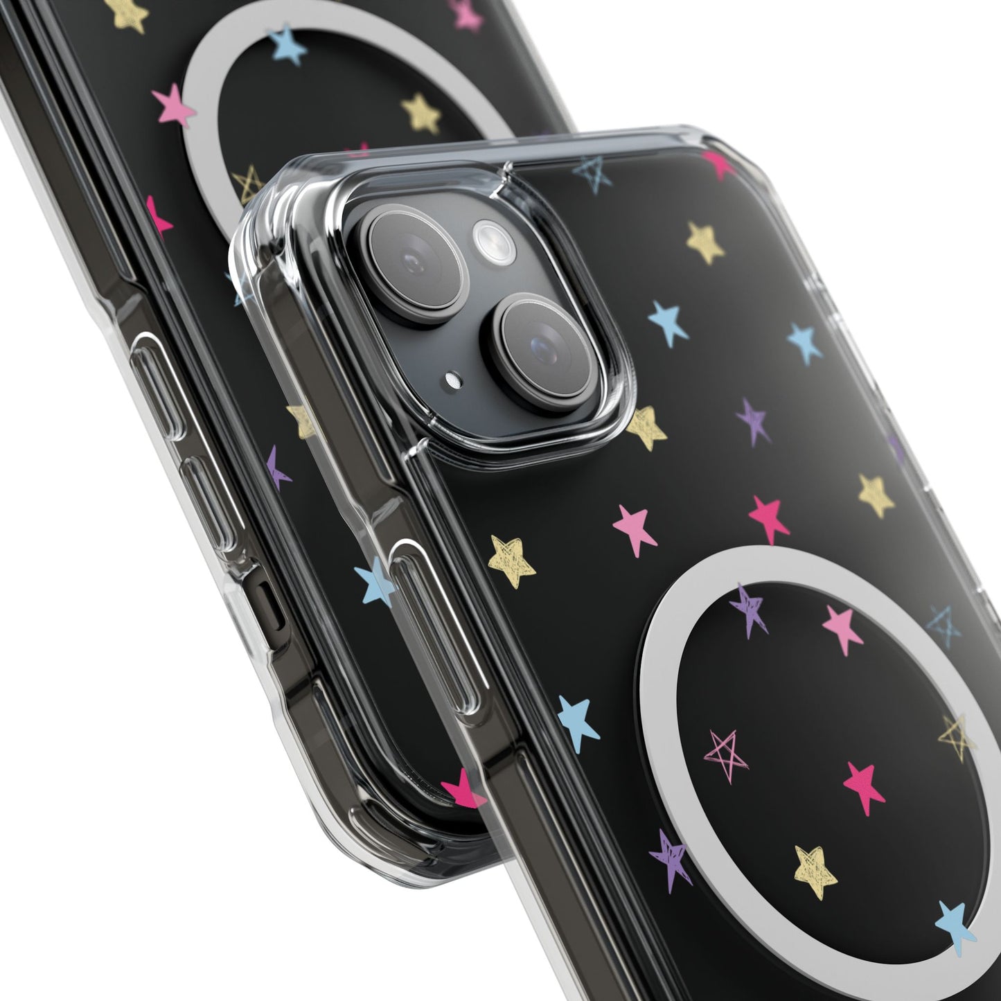 Star Pattern Clear Mag Safe Case, Magnetic Clear Impact Case