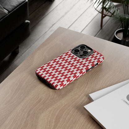 Red Geometric Phone Case for iPhone Samsung Pixel – Bold Pattern Aesthetic Modern Design - JGUS