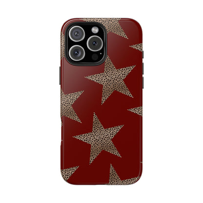 Leopard Star Luxe - Burgundy Edition | Aesthetic Coquette Phone Case for iPhone & Galaxy
