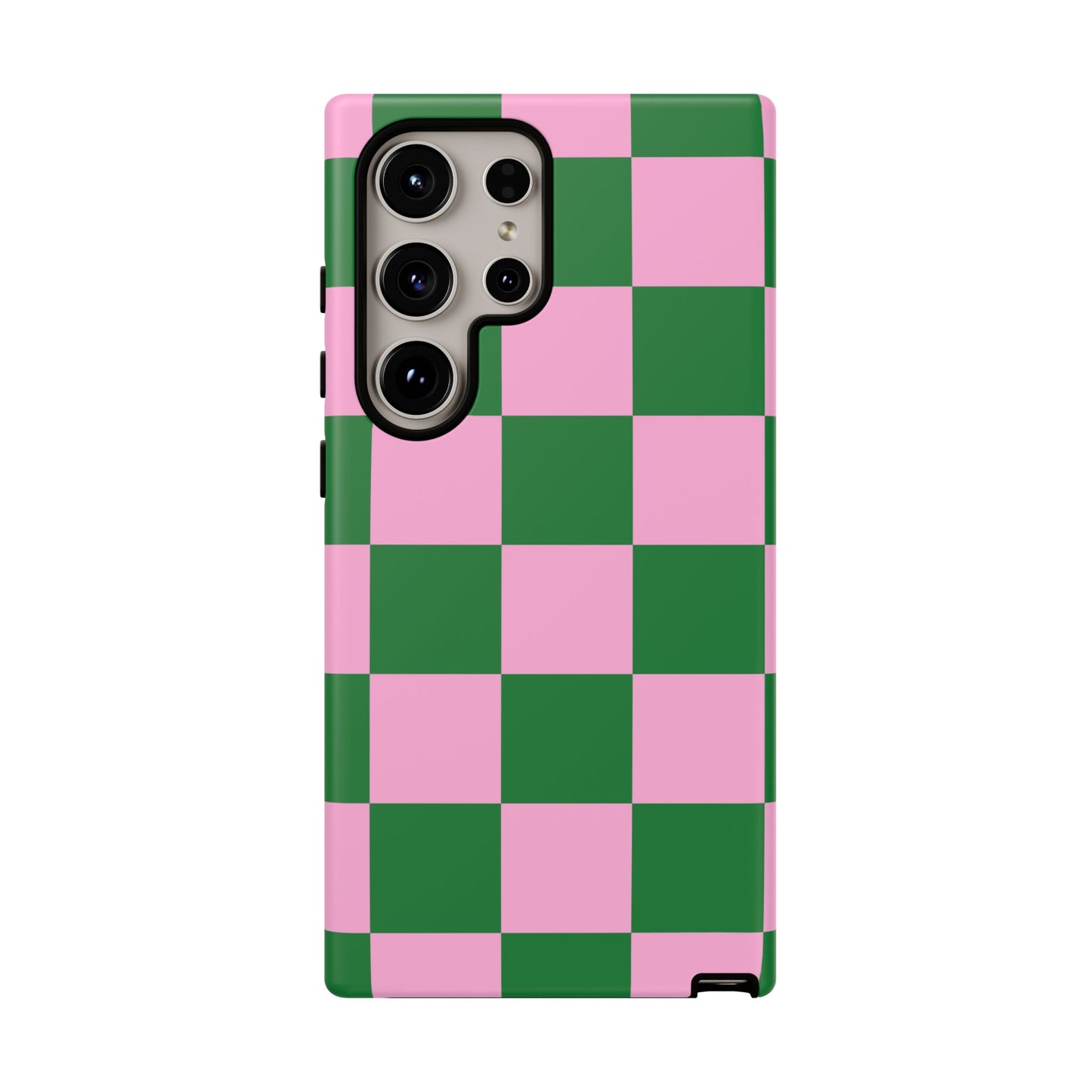 Pink Retro Checkered Phone Case – 90s Aesthetic, Vintage Grid Pattern for iPhone & Samsung - JGUS