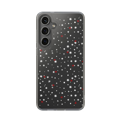 Snowy Hearts Clear Phone Case