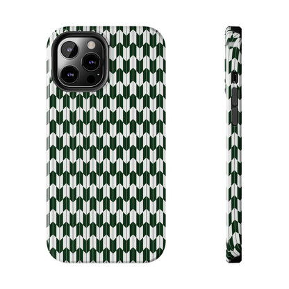 Green Harmony Geometric Phone Case – Durable, Slim, and MagSafe Compatible