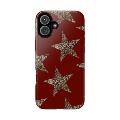 Leopard Star Luxe - Burgundy Edition | Aesthetic Coquette Phone Case for iPhone & Galaxy - JGUS